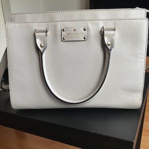 Kate Spade light grey satchel with shoulder strap